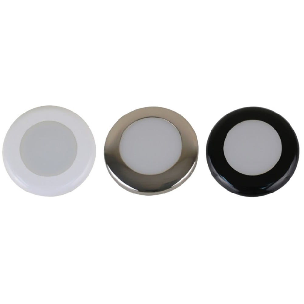 Scandvik A3C Downlight Kit – Cool White w/SS, White, & Black Trim Rings Scandvik A3C Downlight Kit – Cool White w/SS, White, & Black Trim Rings