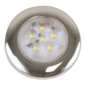 Scandvik B3 Downlight Surface Mount – Cool White – SS Trim – IP67 – 12/24V