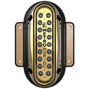 Metro Marine High-Output Vertical Surface Mount Light w/Intelligent Monochromatic LED's – Blue, 90&deg; Beam