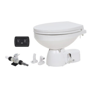 Jabsco Quiet Flush E2 Fresh Water Toilet Regular Bowl – 12V &ndash; Soft Close Lid