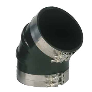 Trident Marine 3-1/2″ ID 45-Degree EPDM Black Rubber Molded Wet Exhaust Elbow w/4 T-Bolt Clamps