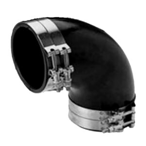 Trident Marine 3″ ID 90-Degree EPDM Black Rubber Molded Wet Exhaust Elbow w/4 T-Bolt Clamps