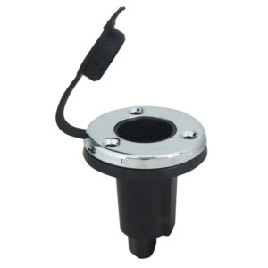 Perko Spare Round Plug-In Base – 3 Pin – Stainless Steel – Black