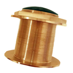 Echonautics Bronze Low-Profile Thru-Hull Medium-Frequency CHIRP Transducer – 1kW, 12&deg; Tilt, 85-135kHz