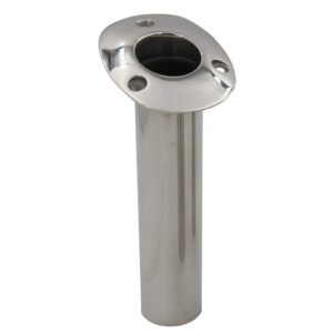 C.E. Smith 70 Series Standard Flush Mount Rod Holder – 15 Degree – Stainless Steel – Cast Bottom – Black Liner