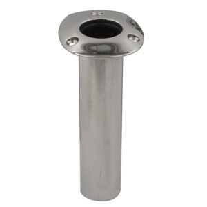 C.E. Smith 80 Series Standard Flush Mount Rod Holder – 0 Degree – Stainless Steel – Cast Bottom – Black Liner