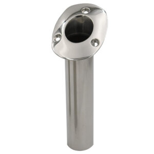 C.E. Smith 80 Series Standard Flush Mount Rod Holder – 30 Degree – Stainless Steel – Cast Bottom – Black Liner
