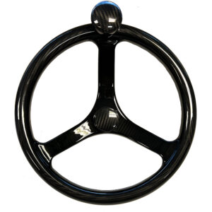 Schmitt Marine Carbon Fiber Primus Wheel w/Knob 13.5″ w/Sanntoprene Finger Grip 3/4″ Tapered Shaft w/CF Nut