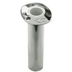C.E. Smith Flush Mount Rod Holder – 0 Degree & 9″ Depth – Stainless Steel – Cast Bottom – White Vinyl Liner
