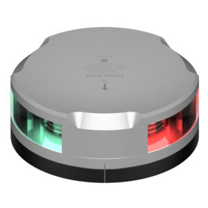 Lopolight Tri-Color Nav Light – 1NM – Silver Housing w/FB Base