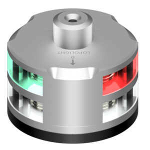 Lopolight Tri-Color Anchor Light w/Windex Mount – 1NM – Silver Housing w/FB Base