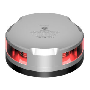 Lopolight 360-Degree Red Nav Light – 2NM – Silver Housing w/FB Base
