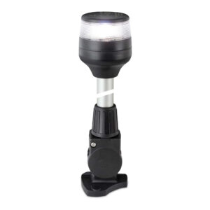 Hella Marine 2nm All Round White Fold Down Pole Navigation Lamp – 8″ – Black Base