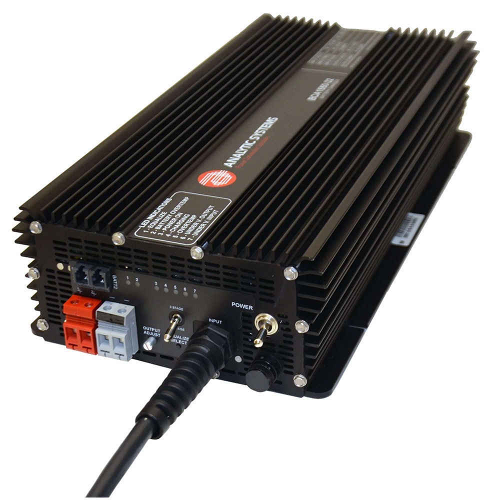 Analytic Systems AC Charger 2-Bank 70A, 12V Out, 85-264VAC In Power-Factor Correction Analytic Systems AC Charger 2-Bank 70A, 12V Out, 85-264VAC In Power-Factor Correction
