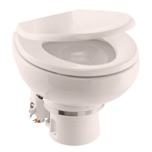 Dometic&trade; MasterFlush MF 7120 – Bone – Electric Macerating Toilet w/Orbit Base & Slow Close Seat – Freshwater – 12V