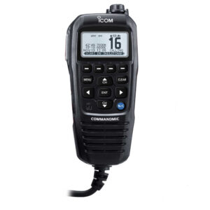 Icom HM195 CommandMic&trade; IV with White BlackLit LCD – Black