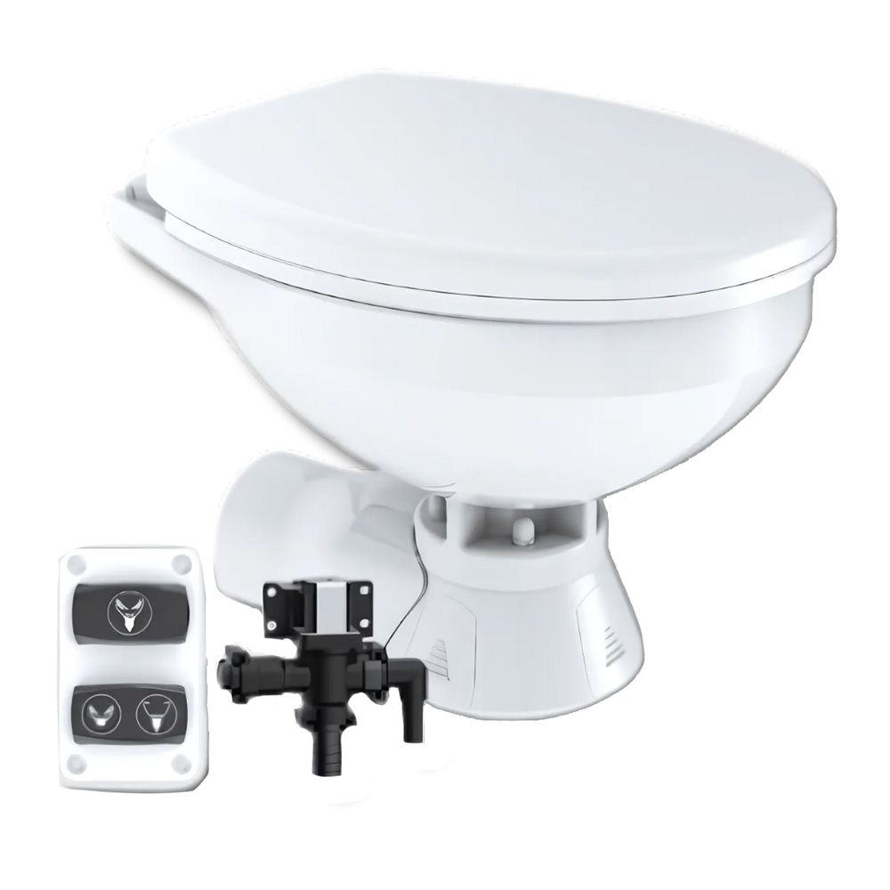 Commodore Quiet Flush Electric Toilet – Rear Macerator w/Solenoid Valve – Regular Size Commodore Quiet Flush Electric Toilet – Rear Macerator w/Solenoid Valve – Regular Size