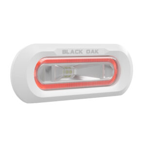 Black Oak Low Pro&trade; Marine Spreader Light – Flush Mount – White Housing – Red LED