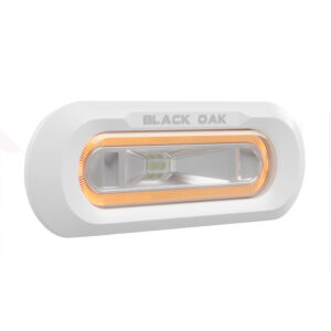 Black Oak Low Pro&trade; Marine Spreader Light – Flush Mount – White Housing – Amber LED