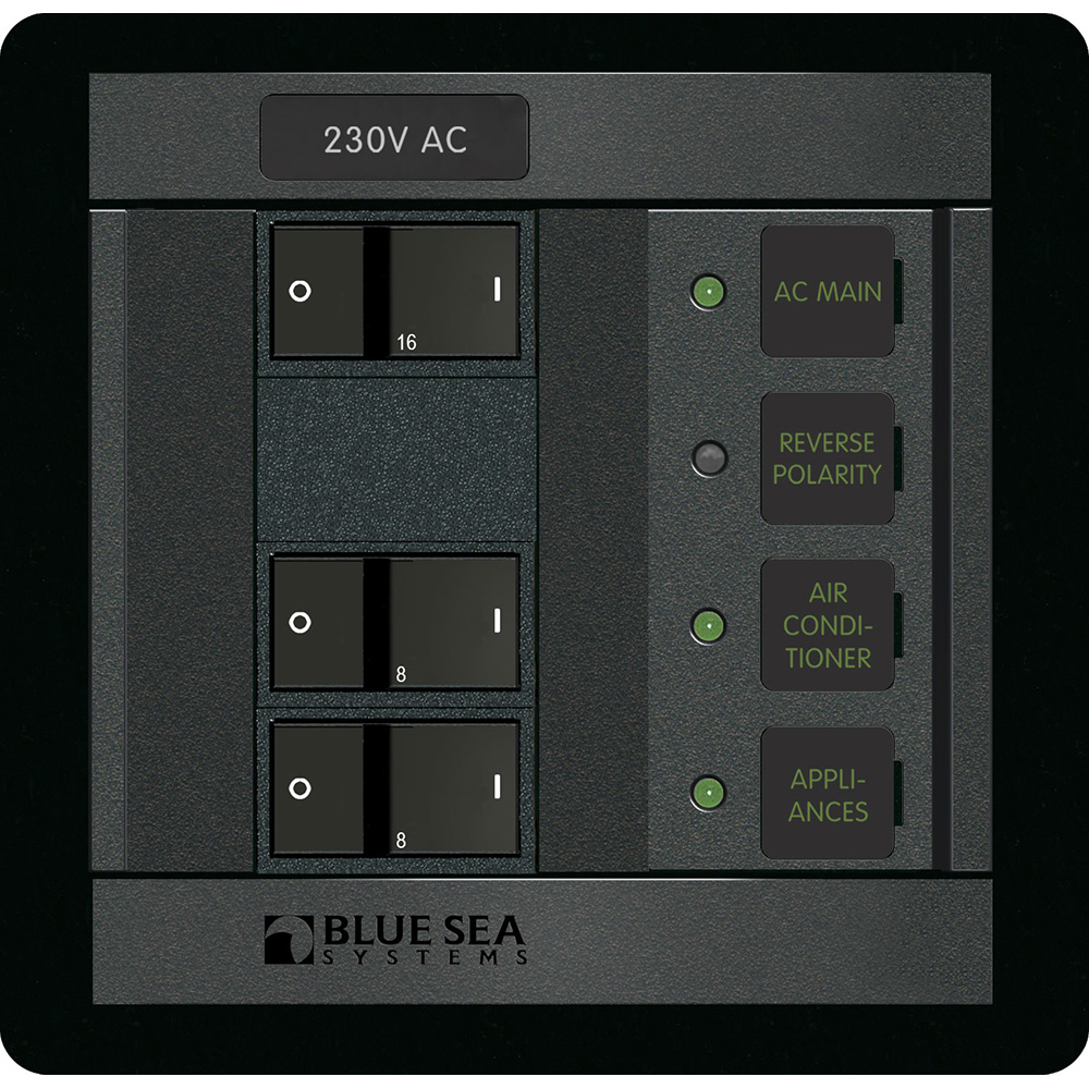 Blue Sea 230 Volt AC Main + 2 Positions Blue Sea 230 Volt AC Main + 2 Positions