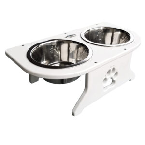 Deep Blue Marine Small Starboard Dog Dish w/Bowls – 5-1/2″ Tall