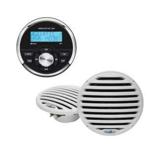 Aquatic AV GP1 Essentials w/GP1 Gauge Stereo & Economy 6.5″ Speaker – White