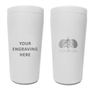Toadfish Custom Engraved Non-Tipping Can Cooler 2.0 – White (MINIMUM ORDER QUANTITY OF 25)