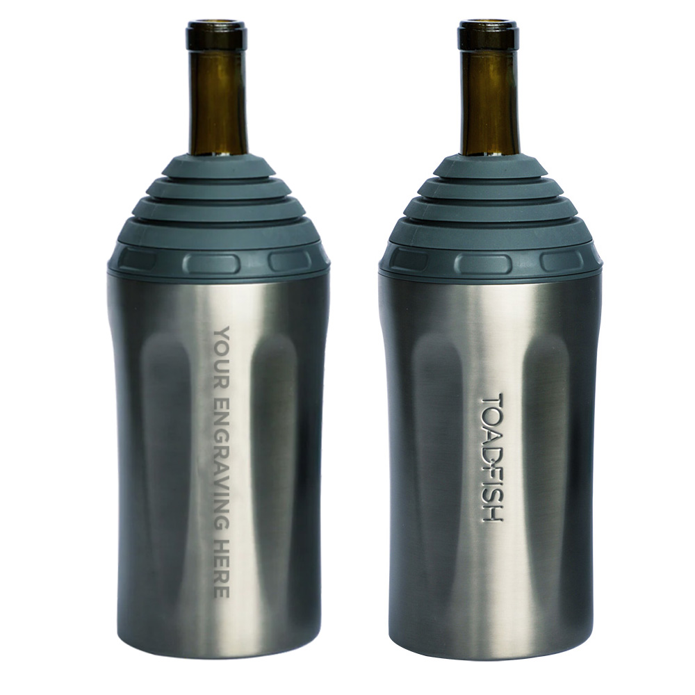 Toadfish Custom Engraved Stainless Steel Wine Chiller – Graphite (MINIMUM ORDER QUANTITY OF 25) Toadfish Custom Engraved Stainless Steel Wine Chiller – Graphite (MINIMUM ORDER QUANTITY OF 25)