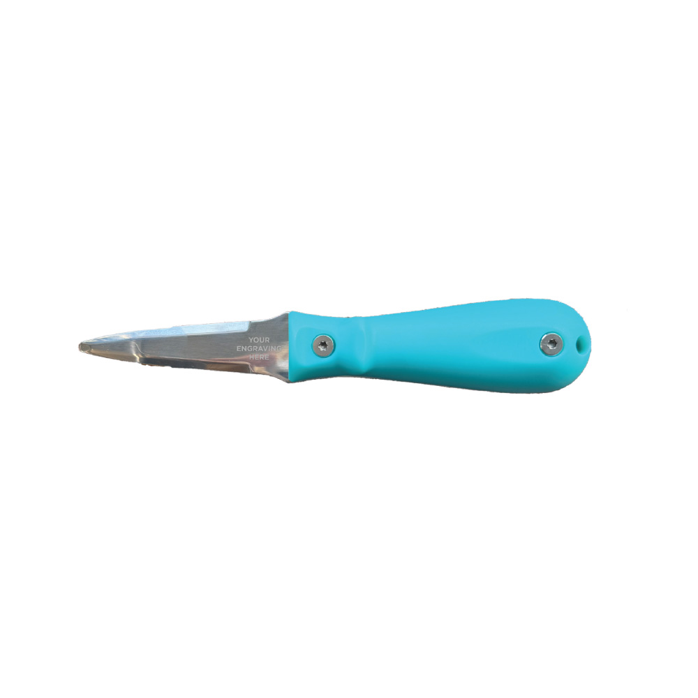 Toadfish Custom Engraved Put ‘Em Back Oyster Knife – Teal (MINIMUM ORDER QUANTITY OF 25) Toadfish Custom Engraved Put ‘Em Back Oyster Knife – Teal (MINIMUM ORDER QUANTITY OF 25)