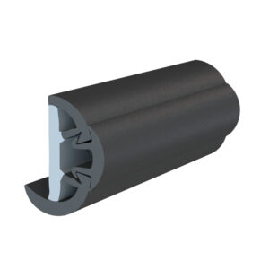 TACO SuproFlex Rub Rail Kit w/Flex Vinyl Overlay Insert – 2″H x 1-1/4″W x 60’L – Black w/Black Insert