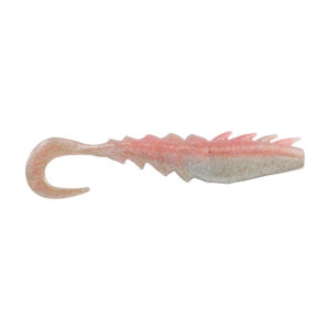 Berkley Gulp!&reg; Saltwater Nemesis Prawn Curl Tail – 4″ – Flamingo Chrome