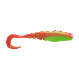 Berkley Gulp!&reg; Saltwater Nemesis Prawn Curl Tail – 4″ – Nuclear Chicken