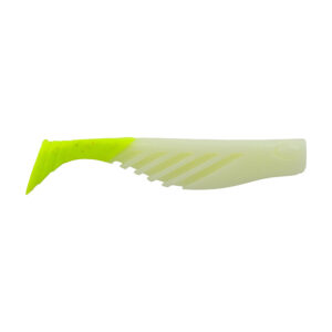 Berkley Gulp!&reg; Saltwater Ripple Mullet – 3″ – Glow/Chartreuse GSRM3-GC