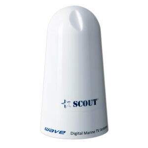 Scout Wave 4″ White TV Antenna Omnidirectional 25dB Gain w/10M, 75 ohms, Cable