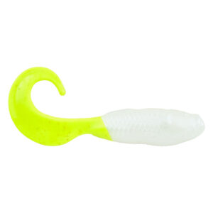 Berkley Gulp!&reg; Saltwater Swimming Mullet – 6″ – Pearl White/Chartreuse