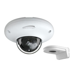 Speco 4MP H.265 Mini Dome AI IP IR Camera w/Wall Bracket – 2.8mm Lens – White