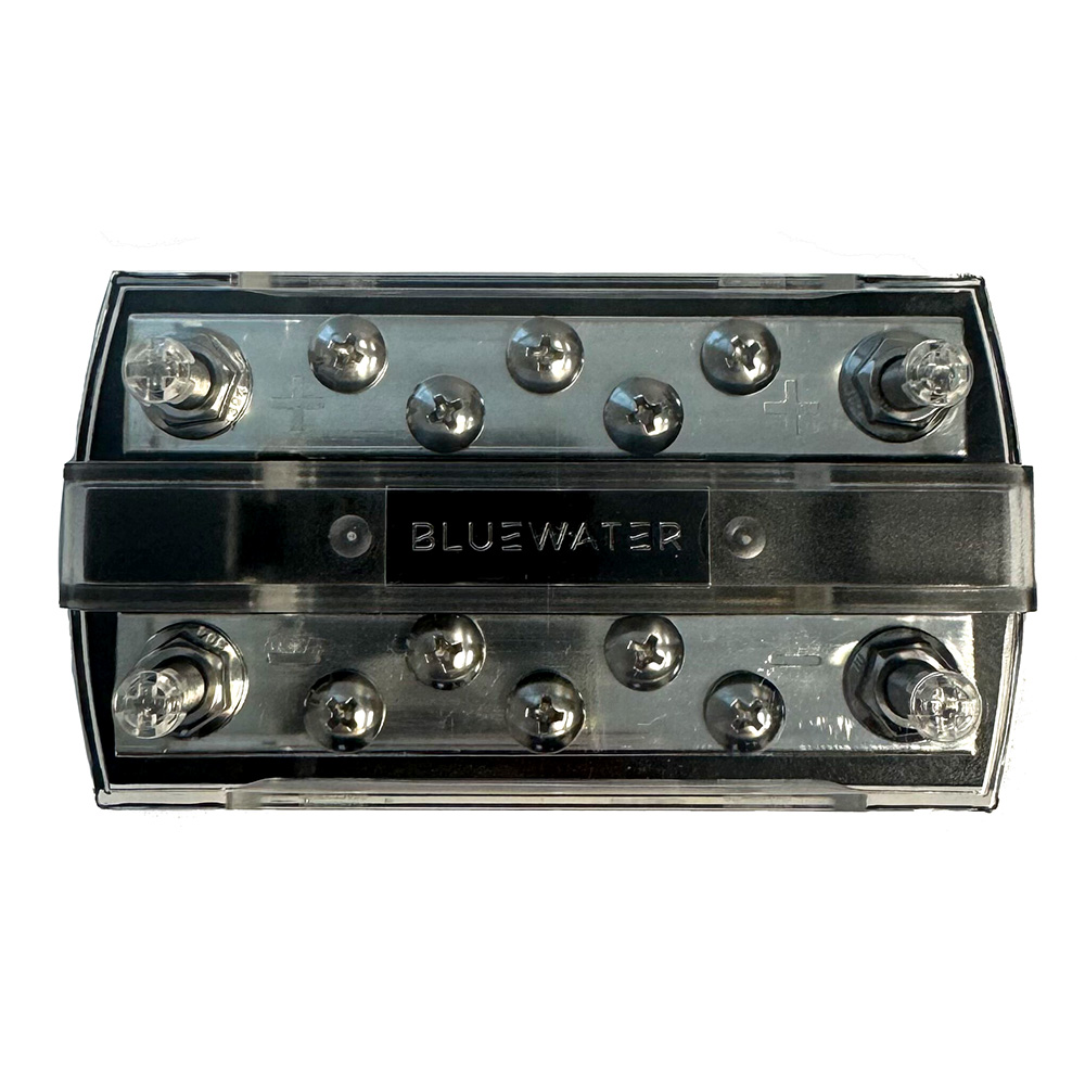 Bluewater 10 Position 150AMP 1/4″ Busbar w/Cover Bluewater 10 Position 150AMP 1/4″ Busbar w/Cover