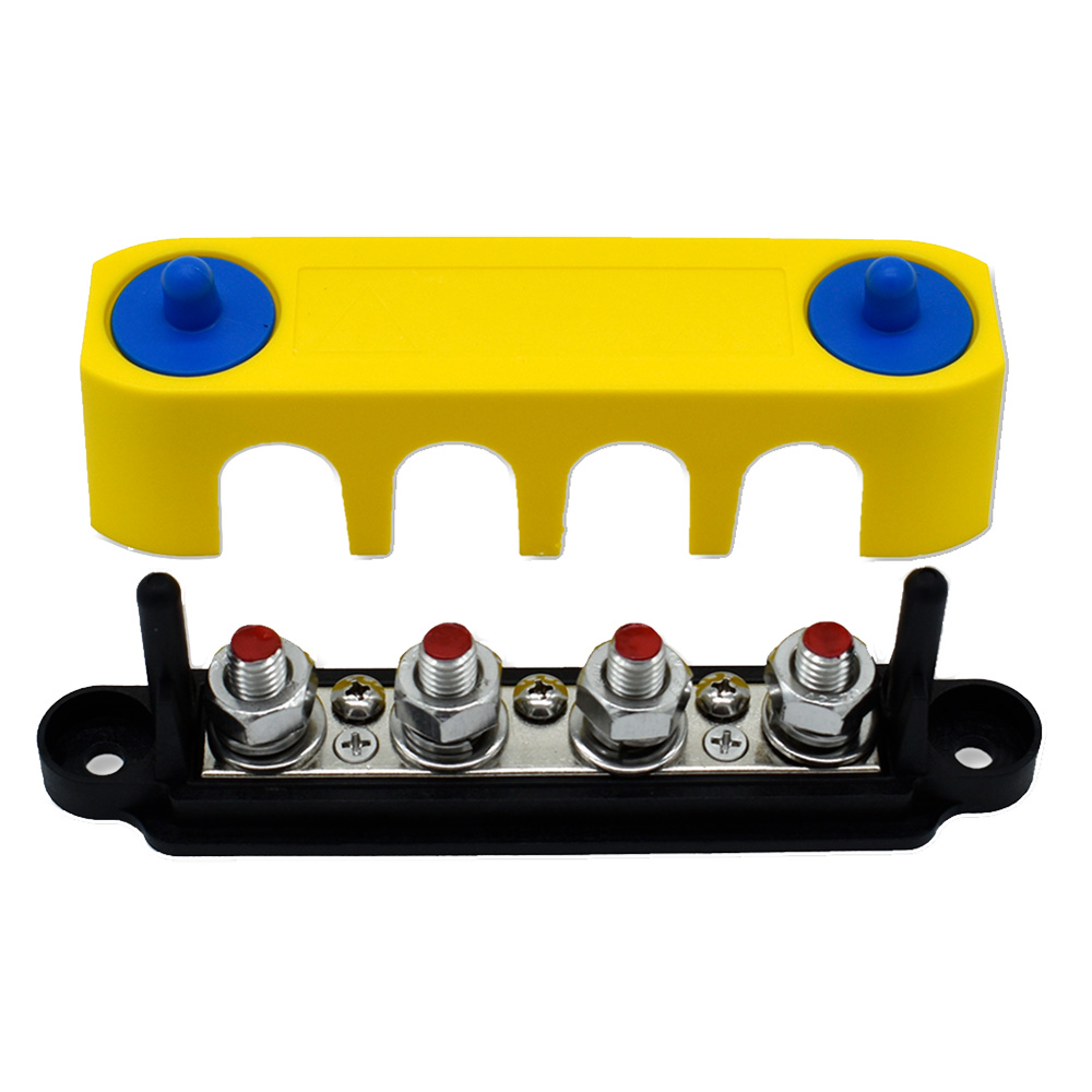 Bluewater Common Stud 4 Gang Positive Terminal Busbar w/Cover Bluewater Common Stud 4 Gang Positive Terminal Busbar w/Cover