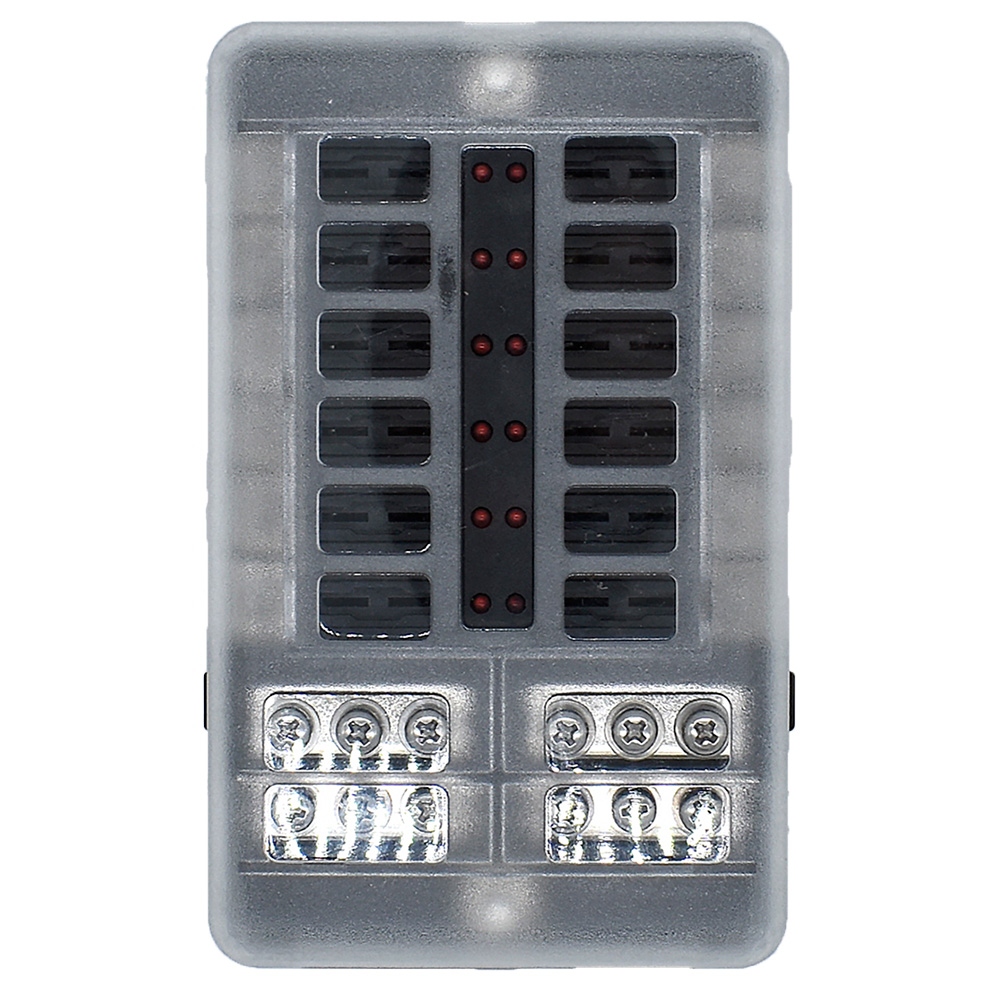 Bluewater 12 Position Fuse Block w/LEDs Bluewater 12 Position Fuse Block w/LEDs