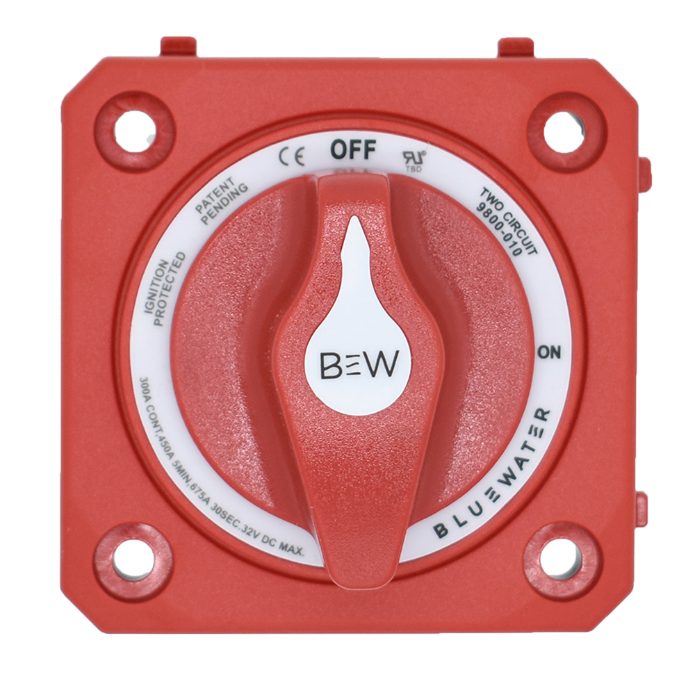 Bluewater On/Off 4 Post Dual Circuit Battery Switch w/o Base – Panel Mount – Red Bluewater On/Off 4 Post Dual Circuit Battery Switch w/o Base – Panel Mount – Red