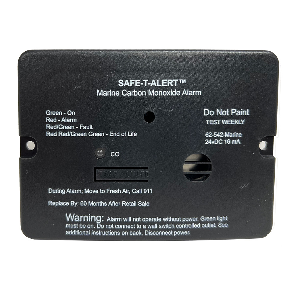 Safe-T-Alert 62 Series Carbon Monoxide Alarm – 24V Flush Mount – Black w/Relay Safe-T-Alert 62 Series Carbon Monoxide Alarm – 24V Flush Mount – Black w/Relay