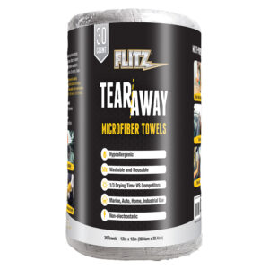 Flitz 12″ x 12″ Tear-Away Microfiber Towels – Grey *30-Pack