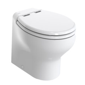 Thetford Silence Plus 2G w/.Wood Polyester Soft Close Seat & Standard Solenoid – High, White – 24V