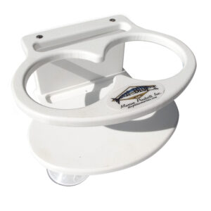 Deep Blue Marine Double Slim Can Drink Holder & Cell Phone – White