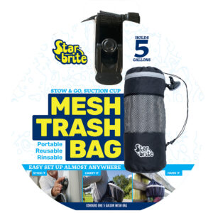 Star brite Mesh Trash Bag w/Locking Suction Cup & Litter Guard Cinch Tie – 5 Gallons