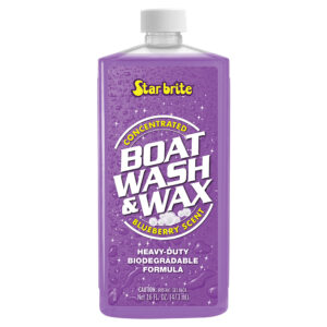 Star brite Boat Wash & Wax – Heavy Duty Concentrate – Blueberry Scent – 16 oz