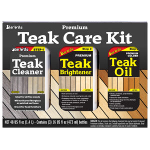 Star brite Premium Teak Care Kit – Step 1, Step 2, & Step 3 – 16 oz