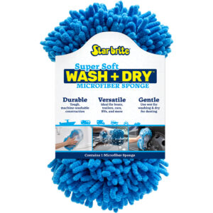 Star brite Microfiber Reggae Sponge – Blue, Dual-Sided Scrubbing & Dusting