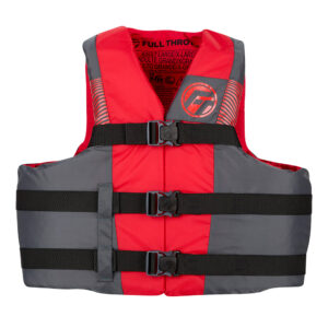 Full Throttle Adult Nylon Life Jacket – 2X/4X – Black/Red
