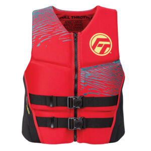 Full Throttle Men’s Rapid-Dry Flex-Back Life Jacket – XL – Red/Black